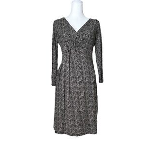 Weekend Max Mara Printed Surplice Jersey Dress Black/White/Grey M